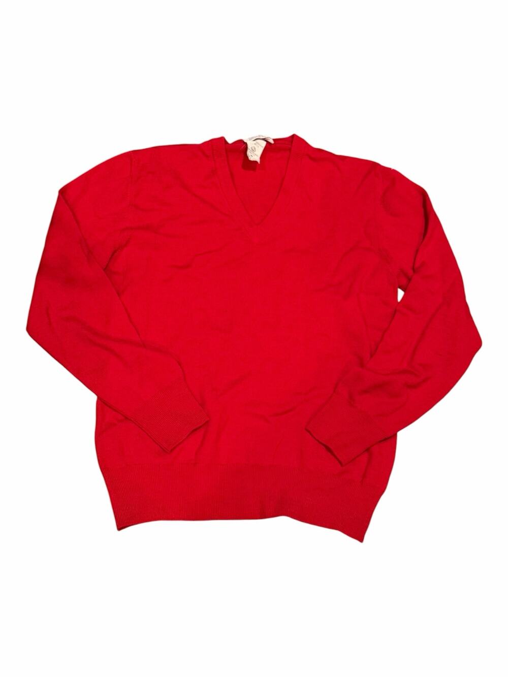 Vintage Bonwit Teller Men's Sweater M Red 100% Merino Wool Made in Italy